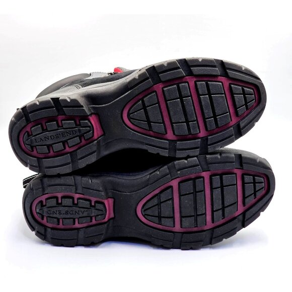 NWOB Lands End Men's Black & Red Fabric Suede Leather Hiking Boots Sz 11D 2704 - Picture 6 of 16